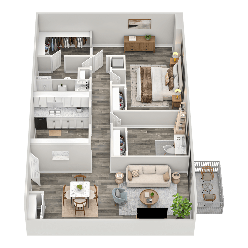 2 Bedroom, 1.5 Bathroom Image